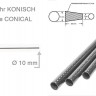 Конусная карбоновая трубка ∅10×∅5×880 мм, толщина 0.3 мм