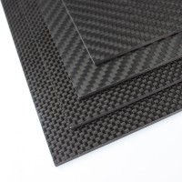 Карбоновый лист 3K, толщина 0.5 мм, 400 x 600 мм, саржевое плетение