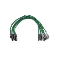 Провода гибкие зеленые F-F (мама-мама), 15 см, 10 шт.