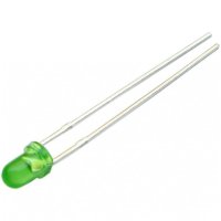 Светодиод зеленый 3 мм, 20мА, 5 шт.