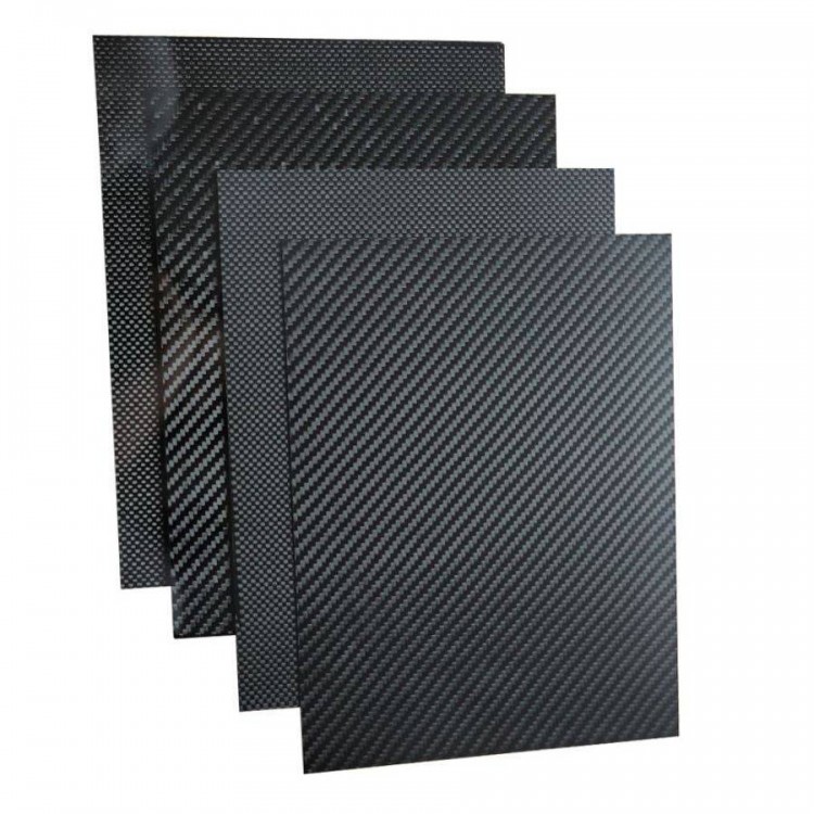 Карбоновый лист 3K, толщина 4.0 мм, 400x500 мм, саржевое плетение, 1 шт.