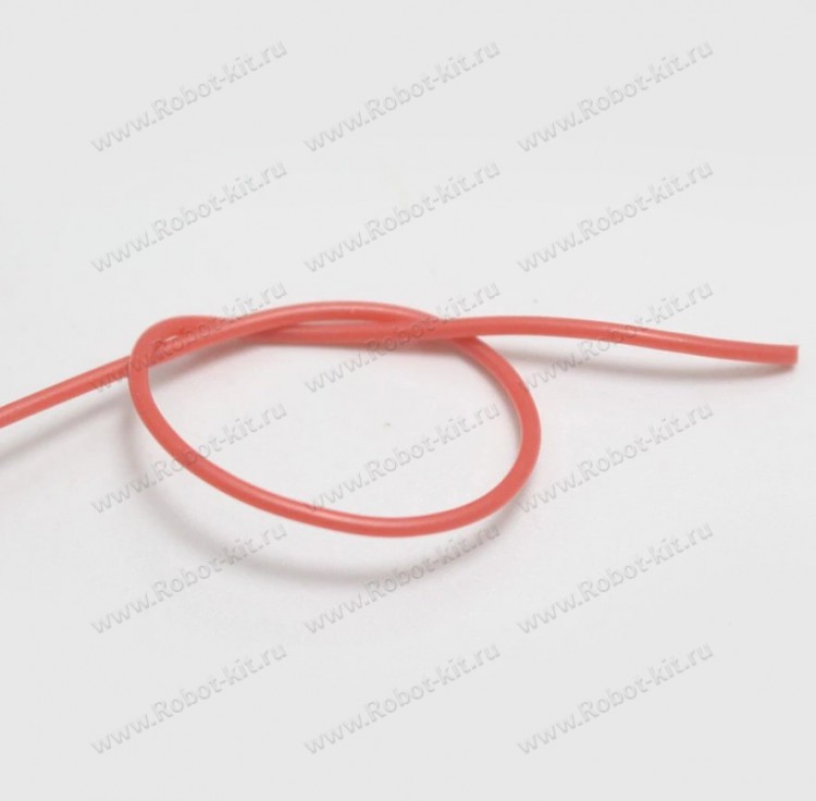 Провод силиконовый 28AWG (0,08 кв.мм) красный, 2м.