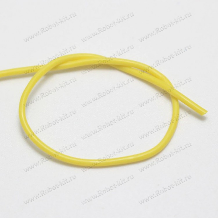 Провод силиконовый 28AWG (0,08 кв.мм) желтый, 2м.