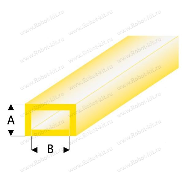 Трубка прямоугольная желтая 2,0/4,0 мм, L=330 мм (440-53-3)