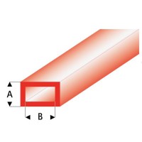 Трубка прямоугольная красная 2,0/4,0 мм, L=330 мм (442-53-3)